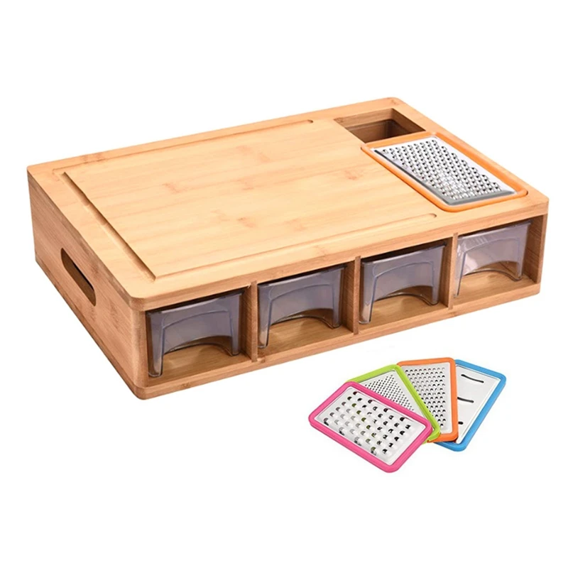 Cutting Board Square Drawer With Food Container Organizer, Cheese Shredder&Juice Groove For Veggie/Cheese/Meat
Cutting Board Square Drawer With Food Container Organizer, Cheese Shredder&Juice Groove For Veggie/Cheese/Meat