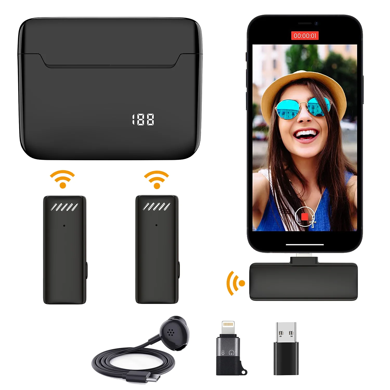 Portable Wireless Microphone for iphone Type C Wireless Lavalier Wireless Lapel Mic Noise Reduction Audio Video Recording New
Portable Wireless Microphone for iphone Type C Wireless Lavalier Wireless Lapel Mic Noise Reduction Audio Video Recording New