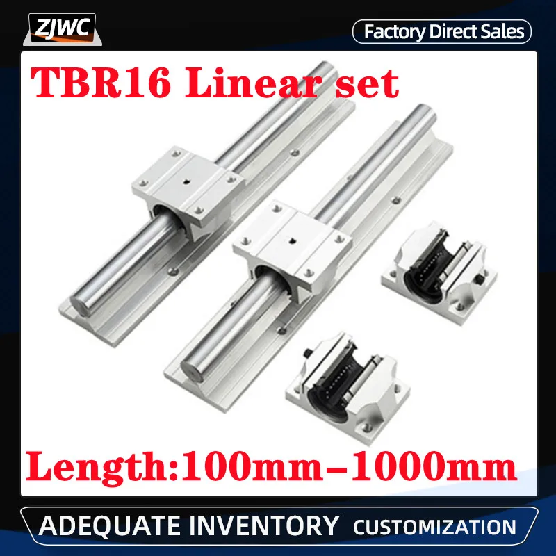 2pcs linear rails slide block TBR16 linear guides+4pcs TBR16UU TBR16LUU block slider TBR16 the length 100mm-1000mm for CNC Parts
2pcs linear rails slide block TBR16 linear guides+4pcs TBR16UU TBR16LUU block slider TBR16 the length 100mm-1000mm for CNC Parts