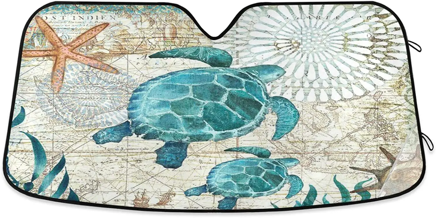 Vintage Ocean Sea Turtle Starfish Map Car Windshield Sunshade Foldable Blocks Sun Visor Protector Keep Cool for Car Truck SUV
Vintage Ocean Sea Turtle Starfish Map Car Windshield Sunshade Foldable Blocks Sun Visor Protector Keep Cool for Car Truck SUV