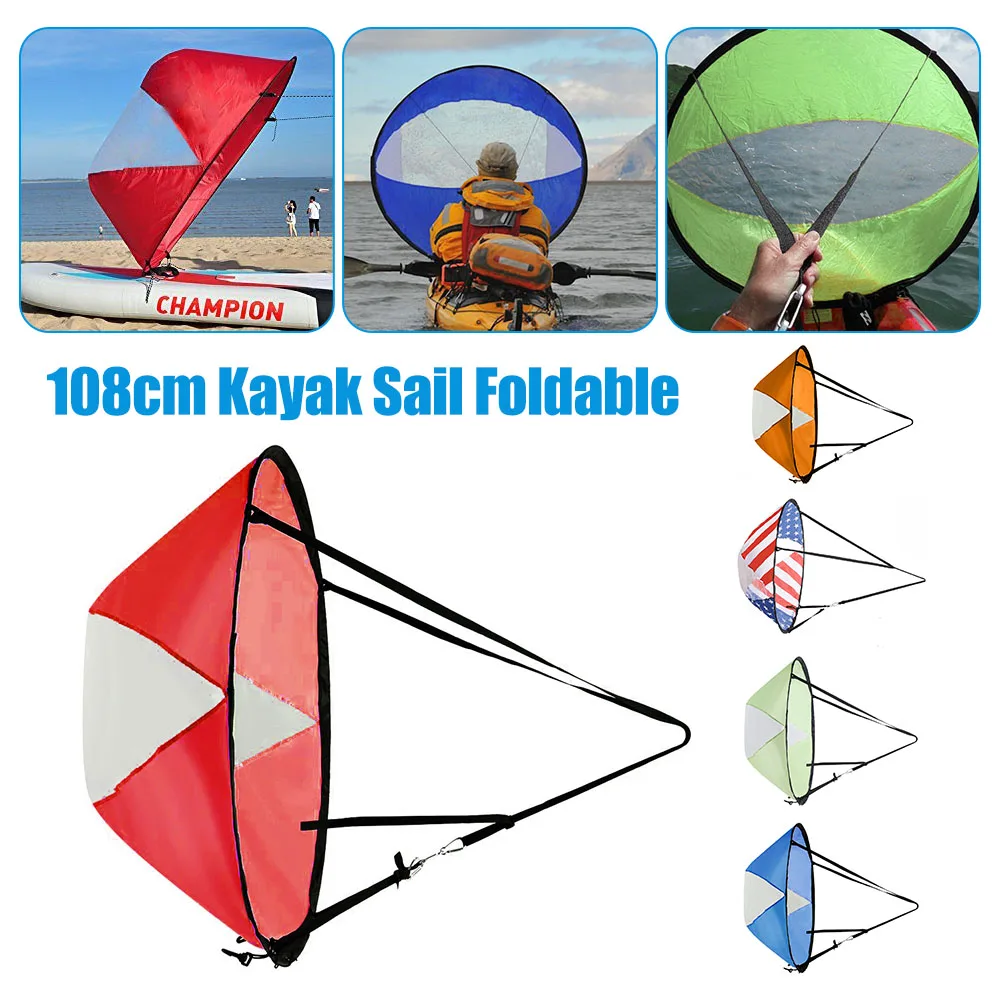 108cm Foldable Kayak Downwind Paddle Board Sail Inflatable Canoe Drag Sail With Transparent Window Sup Surfboard Accessories
108cm Foldable Kayak Downwind Paddle Board Sail Inflatable Canoe Drag Sail With Transparent Window Sup Surfboard Accessories