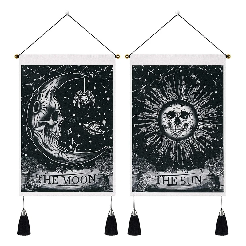 Pack Of 2 Moon And Sun Tapestry Skull Floral Tapestry Psychedelic Stars Black Tapestry Wall Hanging(13.8 X 19.7 Inch)
Pack Of 2 Moon And Sun Tapestry Skull Floral Tapestry Psychedelic Stars Black Tapestry Wall Hanging(13.8 X 19.7 Inch)