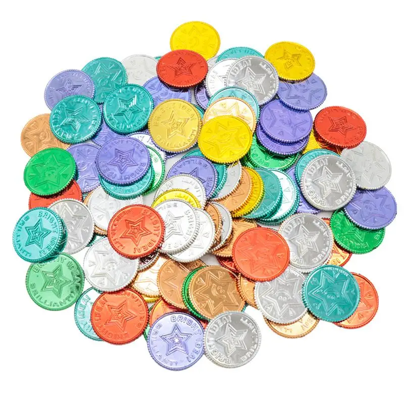 

100 Plastic Smile Face Lucky Pirate Gold Coins Gold Treasure Coins For Pirate Party Play Favor Party Supplies Treasure Hunt Game