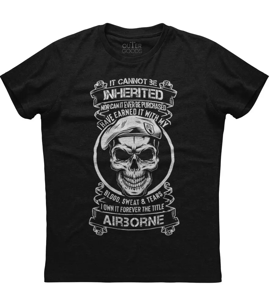 It Cannot Be Inherited Новая мужская рубашка Airborne Owned Title Кепка с черепом Повседневная