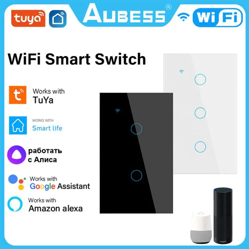 AUBESS Tuya WiFi Smart Touch Switch 1/2/3/4 Gang Wall Button Works With Smart Life Alexa Google Home Alice
AUBESS Tuya WiFi Smart Touch Switch 1/2/3/4 Gang Wall Button Works With Smart Life Alexa Google Home Alice