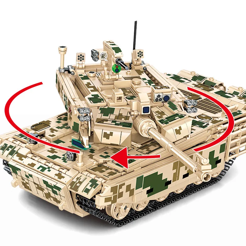 1256Pcs Military Series Educational Building Blocks DIY Toys For Children Boys Birthday Holiday Gift 99A Tank Model Small Bricks
1256Pcs Military Series Educational Building Blocks DIY Toys For Children Boys Birthday Holiday Gift 99A Tank Model Small Bricks