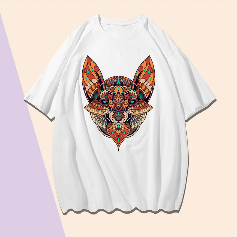 Orange Brown Geometry Fox Printing T Shirt Short Sleeve Round Neck Loose T Shirt Xl XXL White Cotton Casual Clothing
Orange Brown Geometry Fox Printing T Shirt Short Sleeve Round Neck Loose T Shirt Xl XXL White Cotton Casual Clothing
