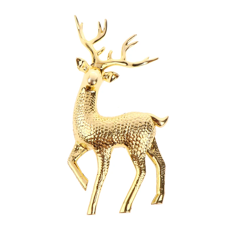 

1pc Christmas Elk Plastic Golden Cake Topper Dessert Decoration Merry Christmas New Year Home Decor Children Gift