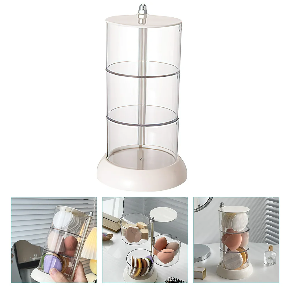 Makeup Puff Holder Makeup Sponge Box Rotatable Three-layers Makeup Puff Organizer
Makeup Puff Holder Makeup Sponge Box Rotatable Three-layers Makeup Puff Organizer