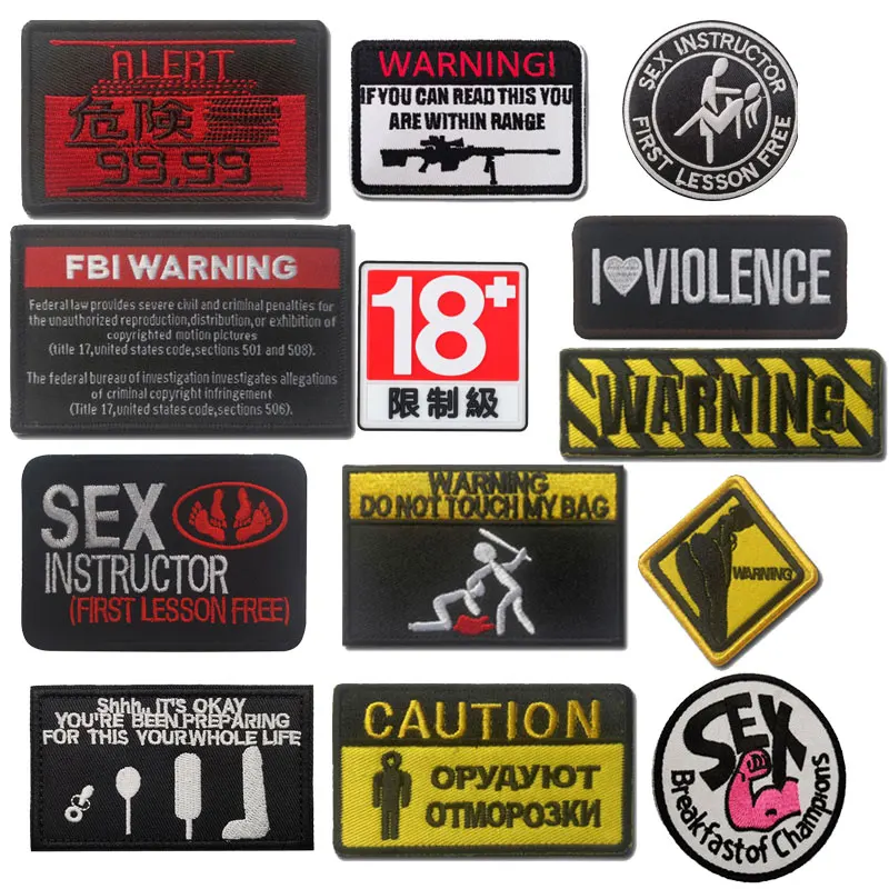 Warning WARNING Connotation Embroidery Velcro Chapter with Hook Patch Creative Badge DIY Tactical Cloth Sticker Clothing Patch
Warning WARNING Connotation Embroidery Velcro Chapter with Hook Patch Creative Badge DIY Tactical Cloth Sticker Clothing Patch