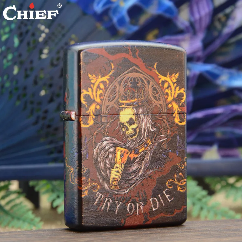CHIEF kerosene windproof lighter color printing ghost leader creative personality men's gift smoking accessories
CHIEF kerosene windproof lighter color printing ghost leader creative personality men's gift smoking accessories