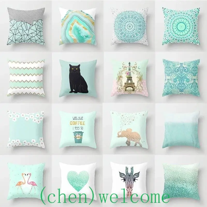 Mint Green Cushion Cover Printed Pattern Pillowcase Living Room Bed Square Cushion Cover Decorative Light Blue Throw Pillow
Mint Green Cushion Cover Printed Pattern Pillowcase Living Room Bed Square Cushion Cover Decorative Light Blue Throw Pillow