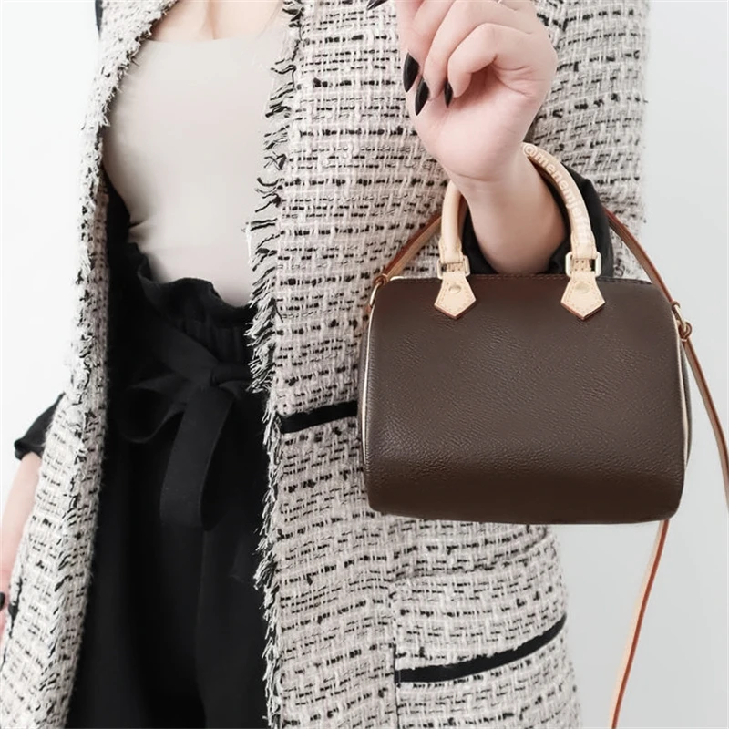 

2023 High Quality Women's Mini SPEEDY Messenger Bag Classic Design Nano Women's Handbag Fashion Leather Shoulder Bag Pillow Bag