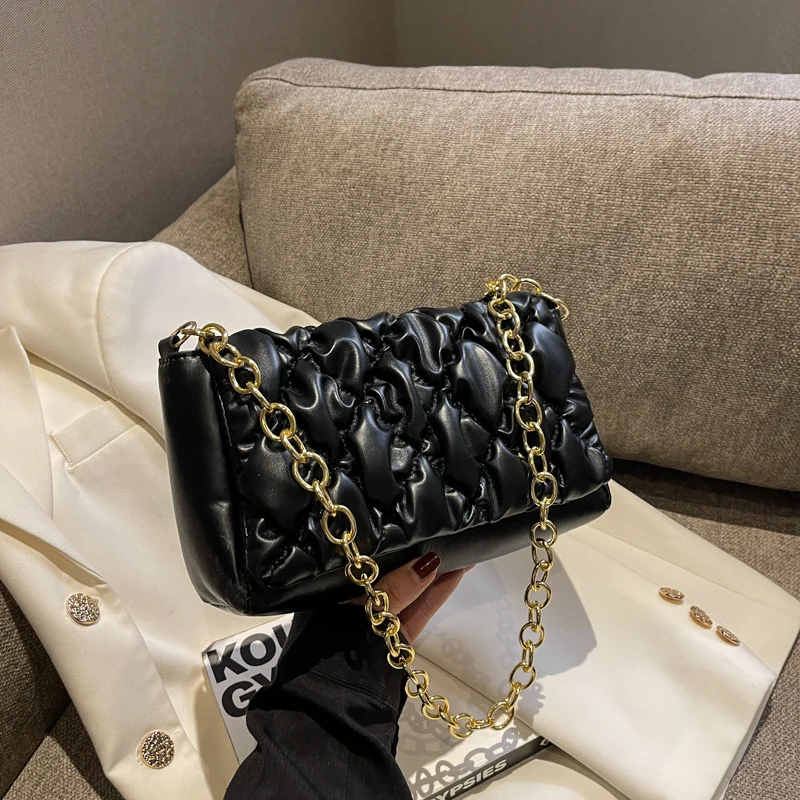 Pleated Female Bag Small Chain Lattice Purse Bags for Women Luxury Designer Handbag Women's Shoulder Tote Messenger 2023 Trend
Pleated Female Bag Small Chain Lattice Purse Bags for Women Luxury Designer Handbag Women's Shoulder Tote Messenger 2023 Trend