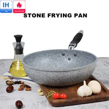 Non-Stick Pan Durable Stone Frying Wok Pan Home Steak Skillet Pancake fried induction cooker gas stove Cookware Set for Kitchen