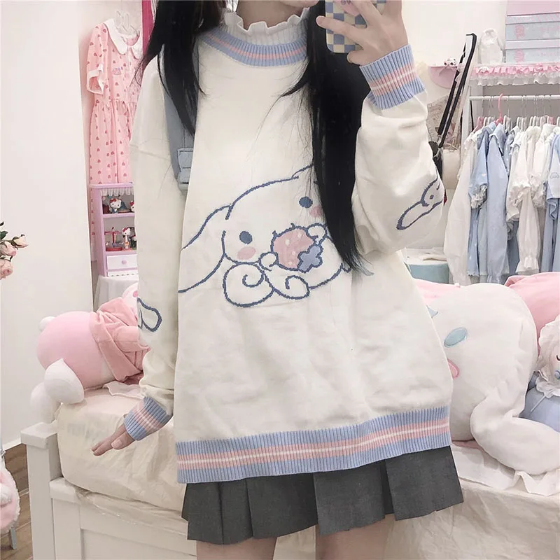 Новинка Kawaii Sanrio Cinnamoroll джемпер женский Осень и зима милый плюшевый мягкий пряный пуловер Джемпер Jk Женская куртка
Новинка Kawaii Sanrio Cinnamoroll джемпер женский Осень и зима милый плюшевый мягкий пряный пуловер Джемпер Jk Женская куртка