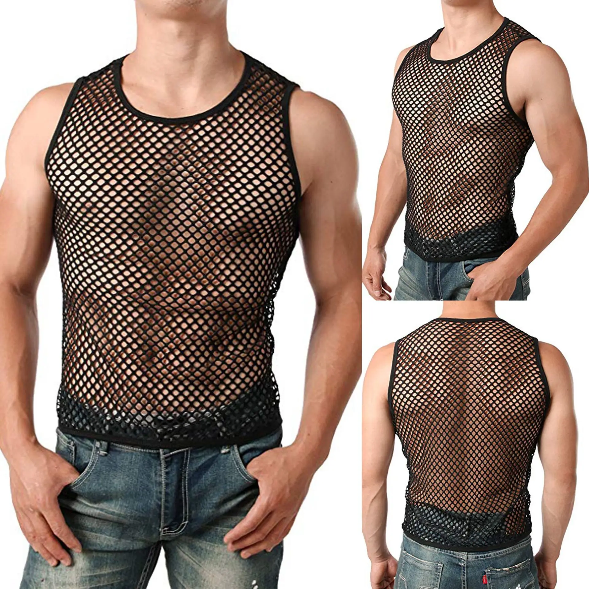 Hollow Out Grid Perspective Vest Men Sexy Male Personalized Close-fitting Tank Top Translucence Breathable Sleeveless Shirt
Hollow Out Grid Perspective Vest Men Sexy Male Personalized Close-fitting Tank Top Translucence Breathable Sleeveless Shirt