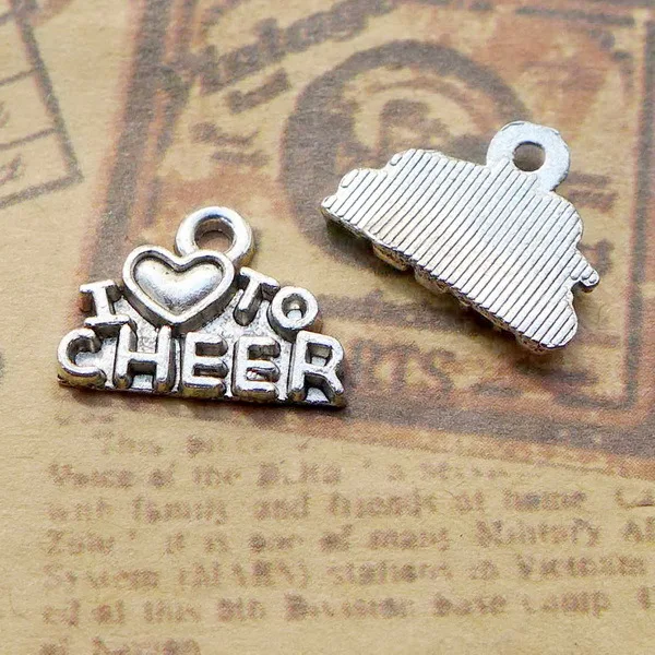 30pcs/lot 10*14mm Antique Silver Alloy I LOVE TO CHEER Charm Pendant For DIY Handmade Necklace Bracelet Jewelry Making
30pcs/lot 10*14mm Antique Silver Alloy I LOVE TO CHEER Charm Pendant For DIY Handmade Necklace Bracelet Jewelry Making