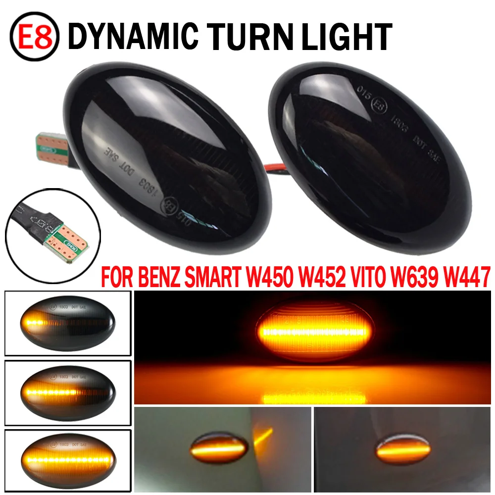 2pcs For Benz Smart W450 W452 A-Class W168 Vito W639 W447 Citan W415 LED Dynamic Side Marker Light Repeater Indicator Light
2pcs For Benz Smart W450 W452 A-Class W168 Vito W639 W447 Citan W415 LED Dynamic Side Marker Light Repeater Indicator Light