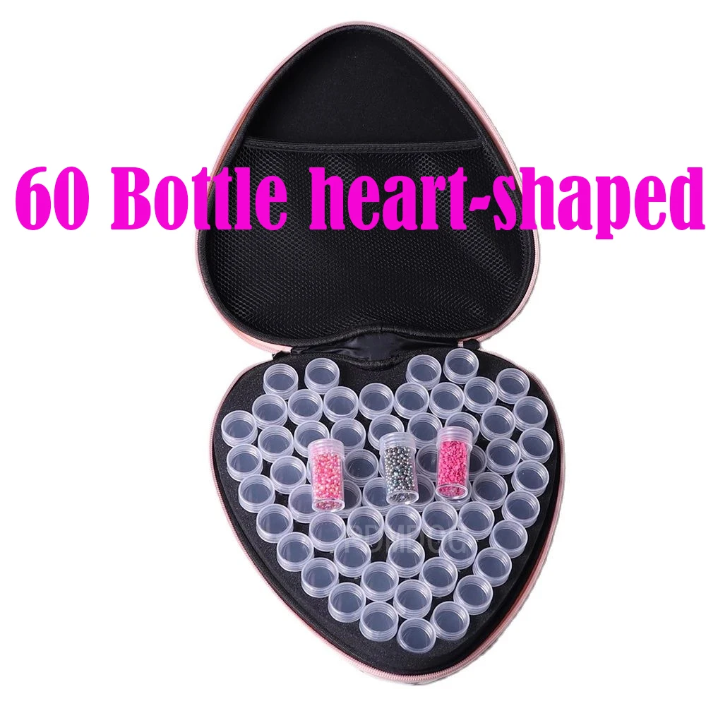 5D Diamond Painting Accessories Storage Box Heart-shaped 60 Slot Beads Bottles Container Jar Zipper Case for DIY Diamand Paintin
5D Diamond Painting Accessories Storage Box Heart-shaped 60 Slot Beads Bottles Container Jar Zipper Case for DIY Diamand Paintin