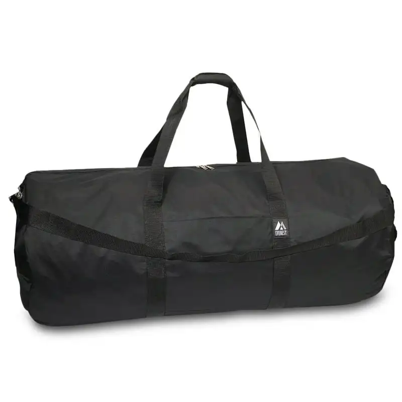 

Unisex Deluxe Black 40-Inch Round Travel Duffel Bag: A Spacious and Stylish Bag for All Your Adventuring Needs!