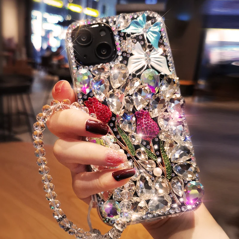 Glitter Phone Cases for IPhone 13 Case Wrist Chain Transparent Case Luxury Crystal Gem Case for IPhone 11 12 13 Pro Max with
Glitter Phone Cases for IPhone 13 Case Wrist Chain Transparent Case Luxury Crystal Gem Case for IPhone 11 12 13 Pro Max with