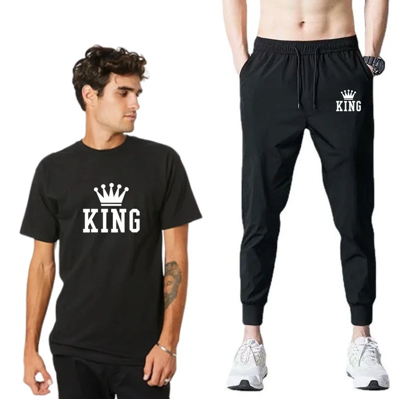Мужской костюм KING crown, шорты с принтом, Мужская футболка и брюки, костюм для бега, спортивная одежда, тренировочный костюм
Мужской костюм KING crown, шорты с принтом, Мужская футболка и брюки, костюм для бега, спортивная одежда, тренировочный костюм