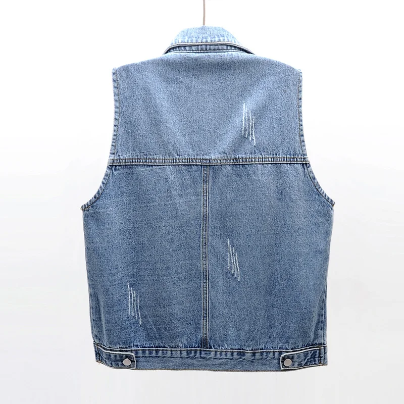 Big Frayed Pocket Short Denim Vest Women Vintage Black Blue Waistcoat Sleeveless Jacket Coat Casual Loose Jeans Vests Female
Big Frayed Pocket Short Denim Vest Women Vintage Black Blue Waistcoat Sleeveless Jacket Coat Casual Loose Jeans Vests Female