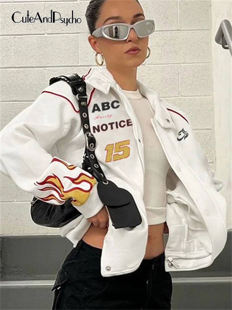 Cuteandpsycho Streetwear Letter Print Casual Jackets Harajuku Turn-down Neck Autumn Overcoats Button Up Fashion Sporty Outfits
Cuteandpsycho Streetwear Letter Print Casual Jackets Harajuku Turn-down Neck Autumn Overcoats Button Up Fashion Sporty Outfits