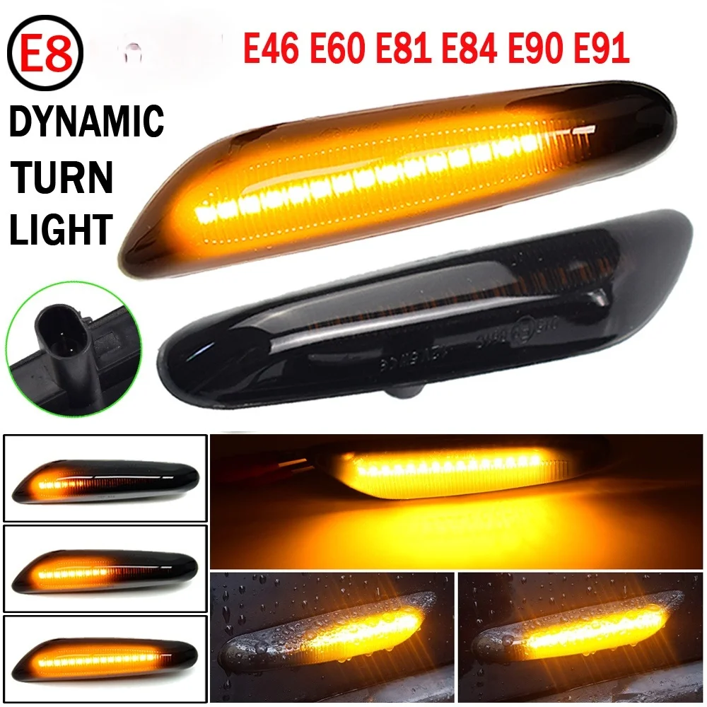 2PCS Smoke Lens Dynamic Flowing LED Turn Signal Side Marker Light Blinker Lamp For E46 E60 E81 E84 E90
2PCS Smoke Lens Dynamic Flowing LED Turn Signal Side Marker Light Blinker Lamp For E46 E60 E81 E84 E90