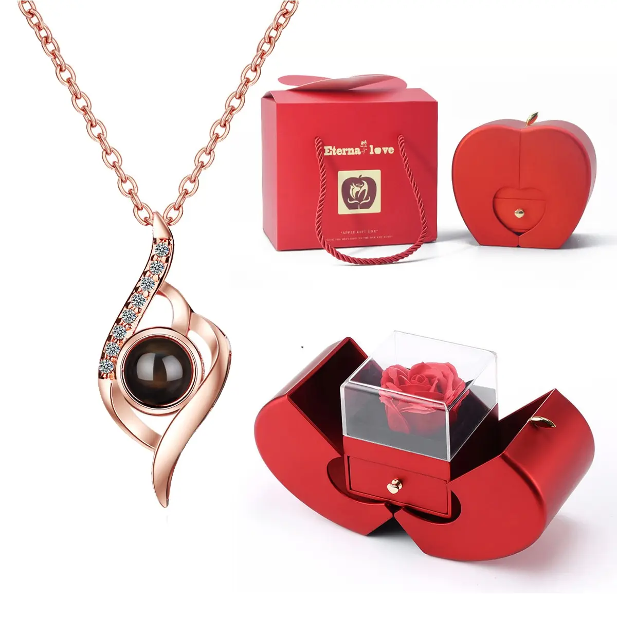 2023 New In 100 Languages I Love You Neccklace With Apple Rose Gift Box For Girlfriend Gifts Romantic Accessories Dropshipping
2023 New In 100 Languages I Love You Neccklace With Apple Rose Gift Box For Girlfriend Gifts Romantic Accessories Dropshipping