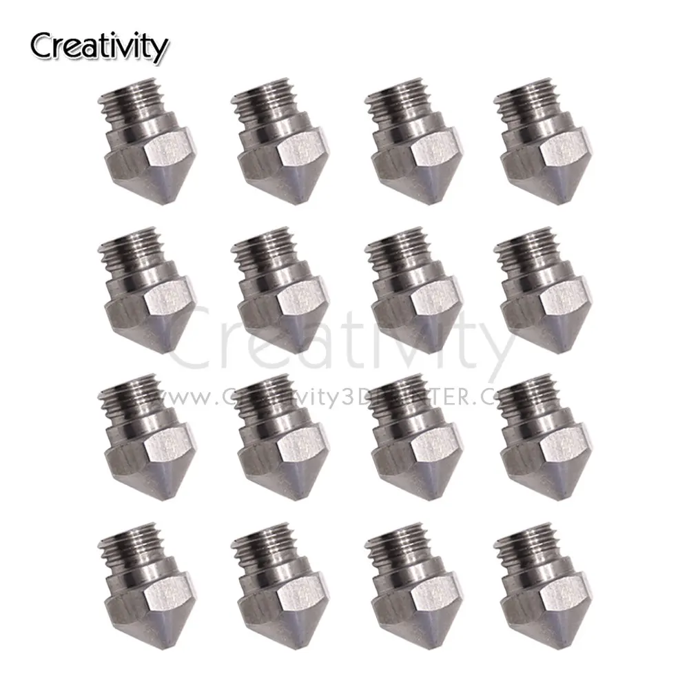 10PCS MK10 Stainless Steel Nozzle For 3D Printer Parts 0.2 0.3 0.4 0.5 0.6 0.8 1.0mm 1.75mm Filament M7 Thread Nozzles
10PCS MK10 Stainless Steel Nozzle For 3D Printer Parts 0.2 0.3 0.4 0.5 0.6 0.8 1.0mm 1.75mm Filament M7 Thread Nozzles