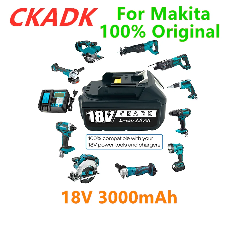 New BL1860 Rechargeable Battery 18 V 3000mAh Lithium Ion for Makita 18v 18650 BL1840 BL1850 BL1830 BL1860B LXT 400+charger
New BL1860 Rechargeable Battery 18 V 3000mAh Lithium Ion for Makita 18v 18650 BL1840 BL1850 BL1830 BL1860B LXT 400+charger