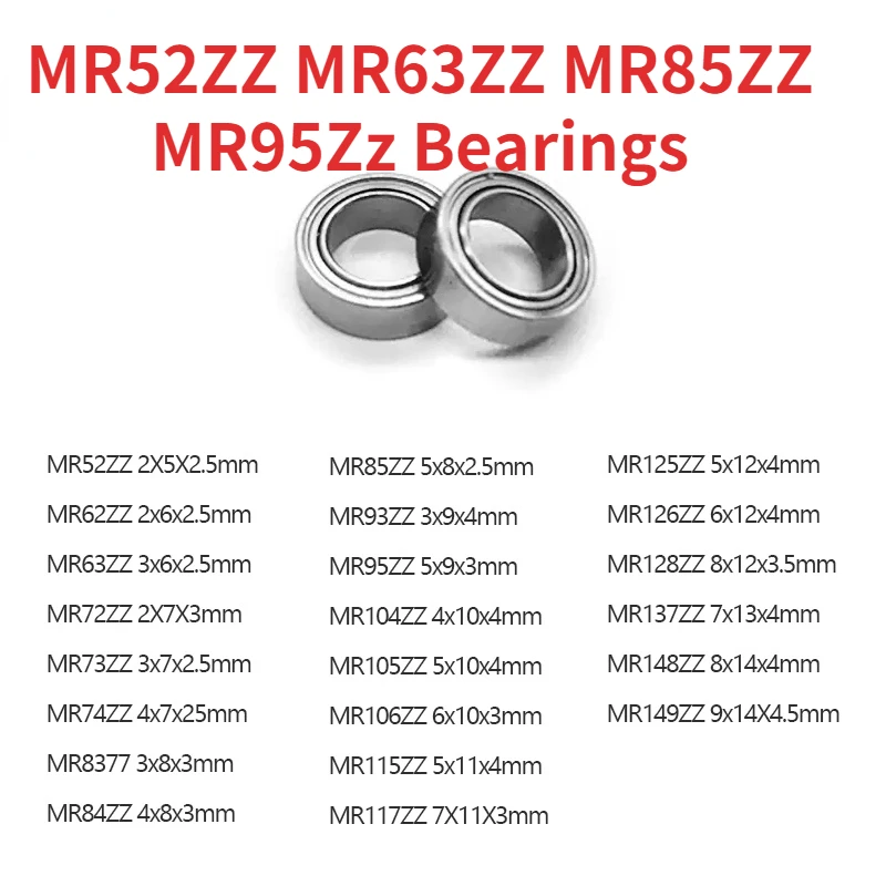 10pcs/lot High quality MR Series MR52ZZ MR63ZZ MR85ZZ MR95ZZ MR128ZZ MR137ZZ Bearing Metal Shielded Ball Bearings
10pcs/lot High quality MR Series MR52ZZ MR63ZZ MR85ZZ MR95ZZ MR128ZZ MR137ZZ Bearing Metal Shielded Ball Bearings