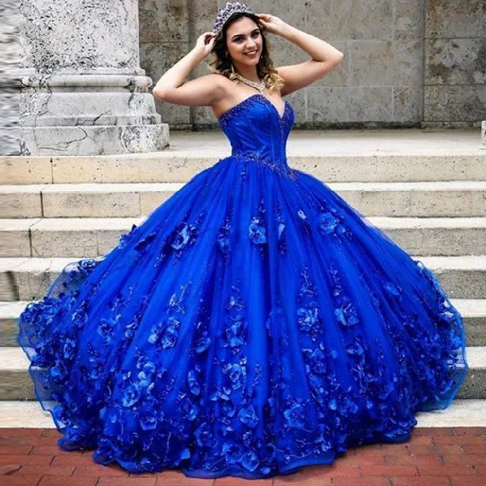 Royal Blue Tulle Quinceanera Dresses 2021 Flowers Sweetheart Corset Top Ball Gown Prom Dress Vestidos De Fiesta
Royal Blue Tulle Quinceanera Dresses 2021 Flowers Sweetheart Corset Top Ball Gown Prom Dress Vestidos De Fiesta