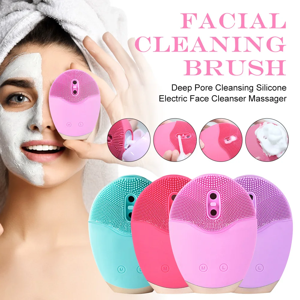Facial Cleaning Brush 5 Gears Face Scrubber Deep Pore Cleansing Silicone Electric Face Cleanser Massager Face Cleaner Brush
Facial Cleaning Brush 5 Gears Face Scrubber Deep Pore Cleansing Silicone Electric Face Cleanser Massager Face Cleaner Brush