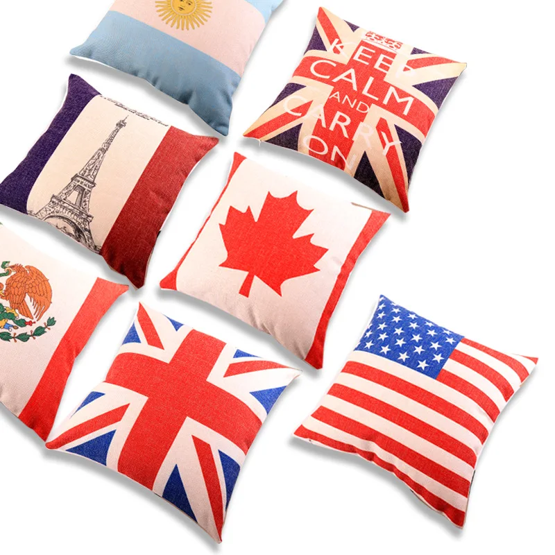 Nordic Style Cotton and Linen Printed Cushion Cover 45x45cm National Flag Pillow Case Sofa Bedroom Living Room Home Decoration
Nordic Style Cotton and Linen Printed Cushion Cover 45x45cm National Flag Pillow Case Sofa Bedroom Living Room Home Decoration