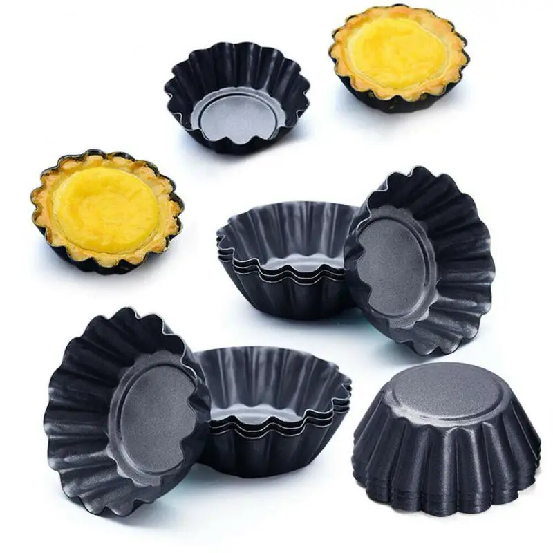 

5/10/20pcs Reusable Stainless Steel Cupcake Egg Tart Mold Cookie Pudding Mould Nonstick Cake Egg Baking Mold Pastry Tools