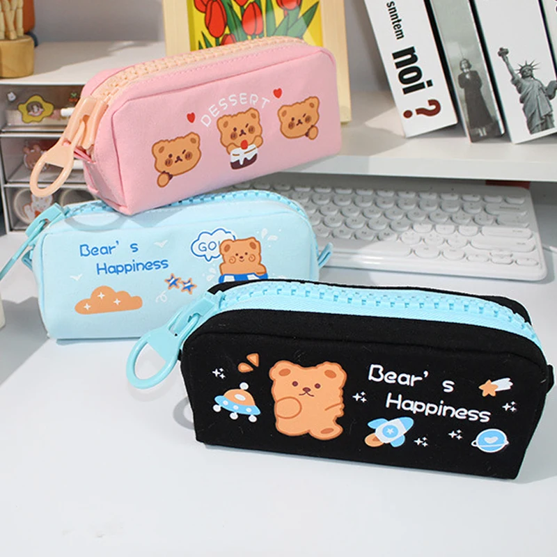 Cute Canvas Cosmetic Cases Pen Bag Stationery Cosmetic Bag Printing Makeup Pouch Bear Pen Bag INS Large Capacity Sweet Cartoon
Cute Canvas Cosmetic Cases Pen Bag Stationery Cosmetic Bag Printing Makeup Pouch Bear Pen Bag INS Large Capacity Sweet Cartoon