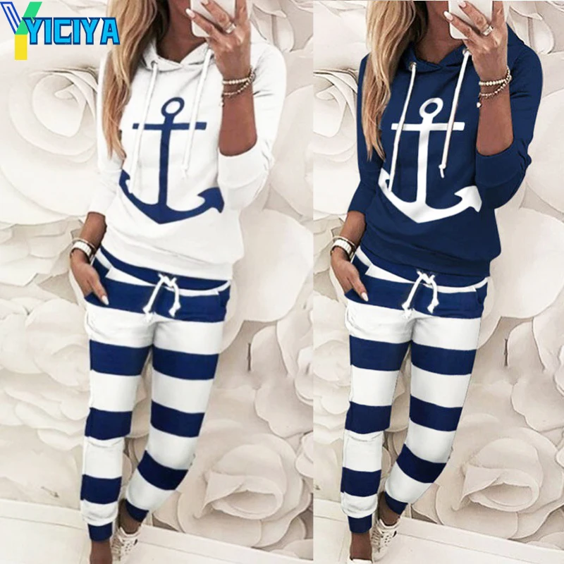 YICIYA Women's Tracksuit Street Hip Hop Stripe Boat Anchor Print Hoodie Sports Suit Fashion Two Piece Set Women Leisure Autumn
YICIYA Women's Tracksuit Street Hip Hop Stripe Boat Anchor Print Hoodie Sports Suit Fashion Two Piece Set Women Leisure Autumn