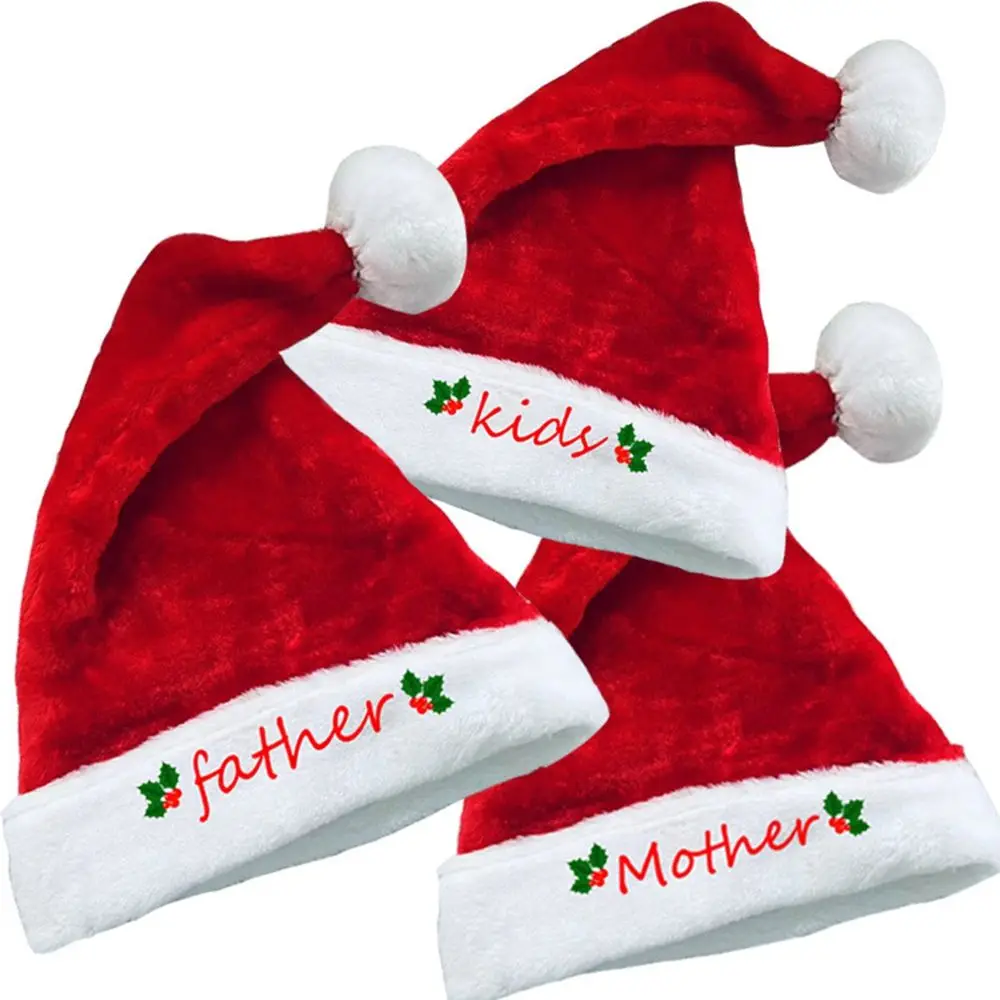 

Милая Рождественская шапка для родителей и детей, красная Нетканая шапка Санта-Клауса, украшение для семейной новогодней вечеринки