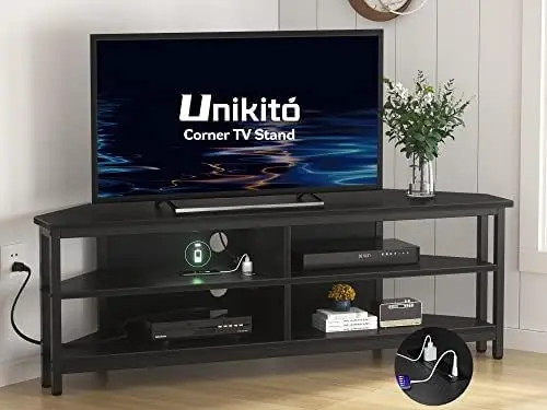 inch Corner TV Stand with Power Outlet, Corner Entertainment Center TV Media Console Table with 4 Open Storage Shelve For Living
inch Corner TV Stand with Power Outlet, Corner Entertainment Center TV Media Console Table with 4 Open Storage Shelve For Living