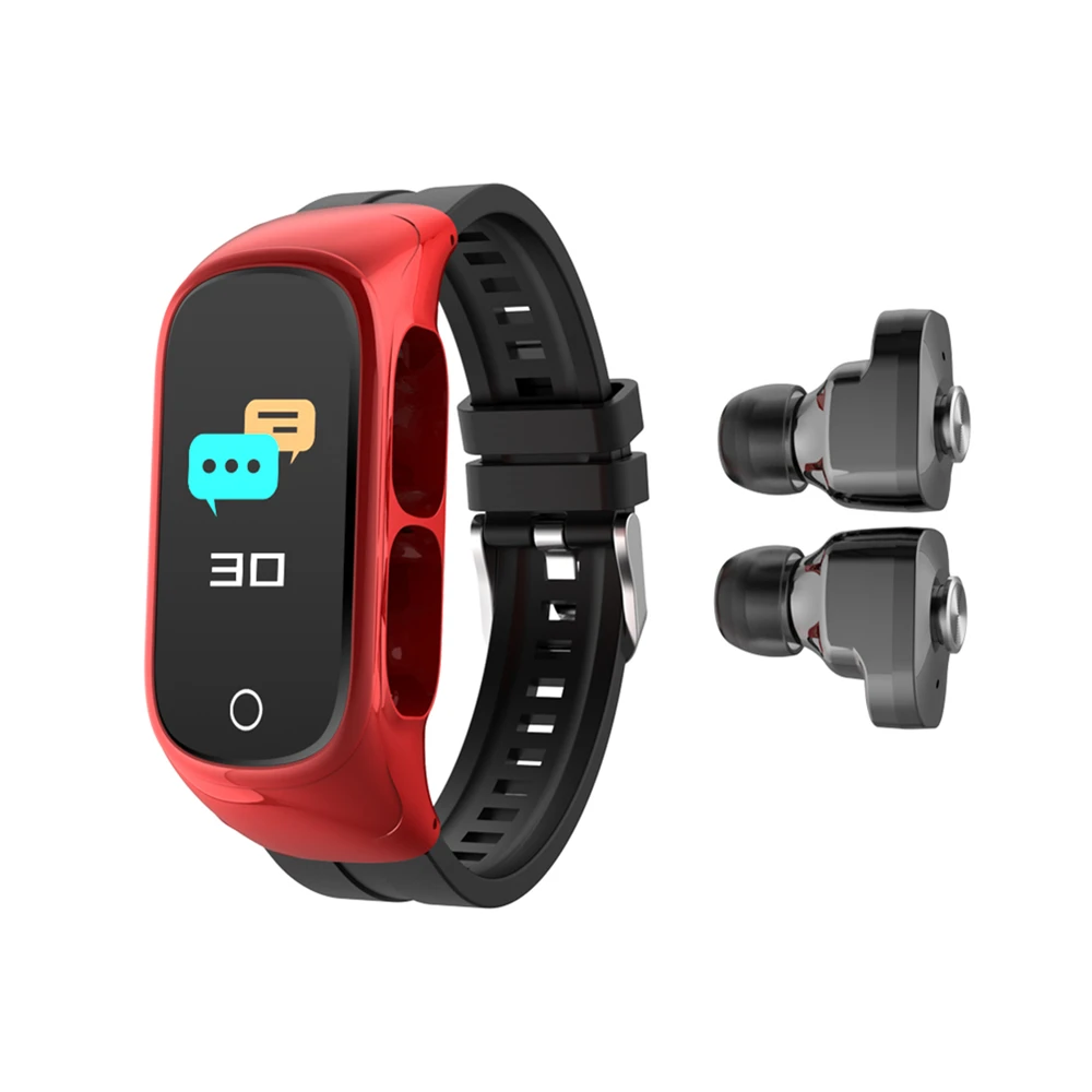 Whoesale Newest N8 Smart Bracelet With Earbuds Heart Rate BT Calling Smart Watch Earphone 2 in 1 Wearable Devices
Whoesale Newest N8 Smart Bracelet With Earbuds Heart Rate BT Calling Smart Watch Earphone 2 in 1 Wearable Devices