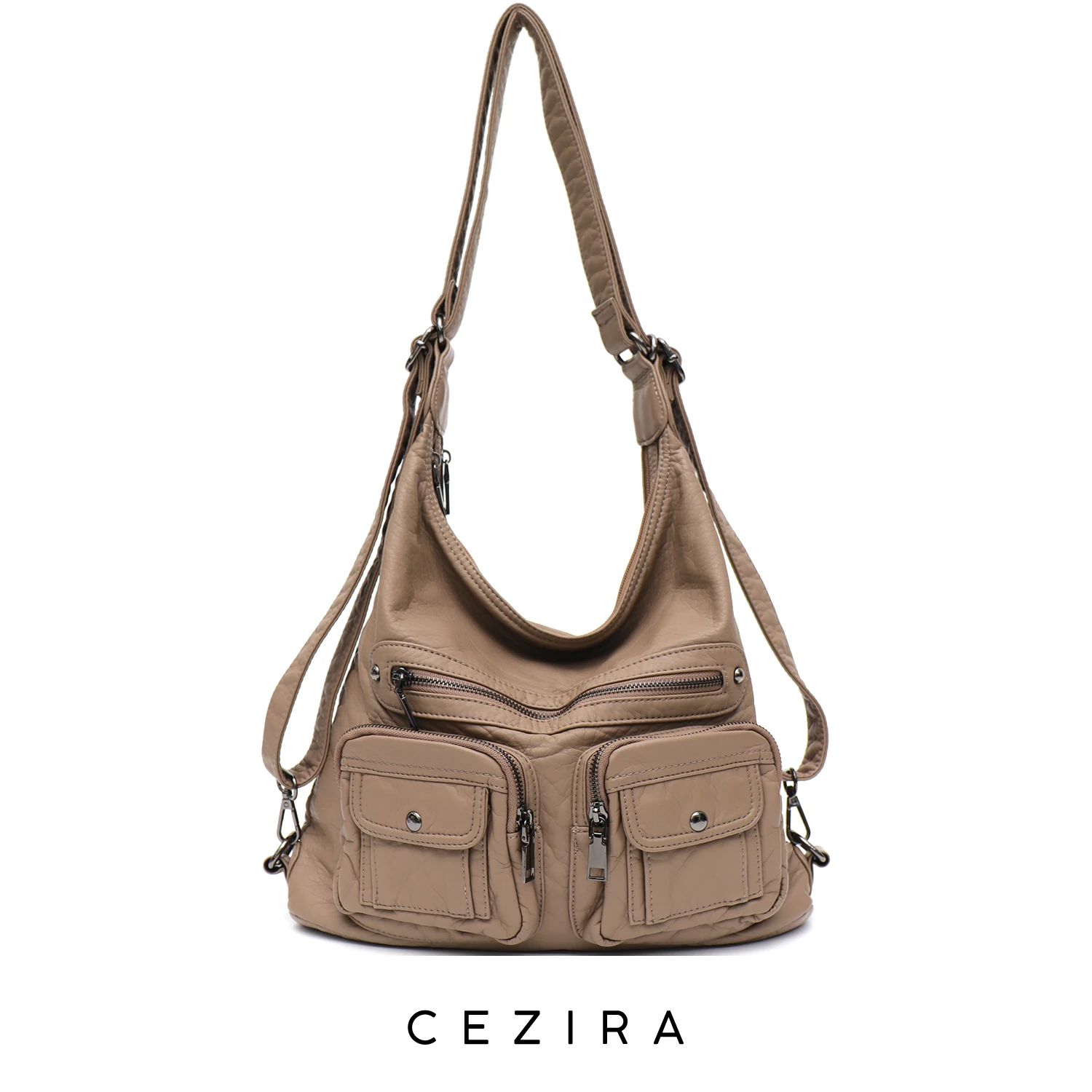 CEZIRA Soft Washed PU Vegan Leather Women Backpack Fashion Slouchy Casual Shoulder Bags Functional Pockets Travel Knapsack Large
CEZIRA Soft Washed PU Vegan Leather Women Backpack Fashion Slouchy Casual Shoulder Bags Functional Pockets Travel Knapsack Large