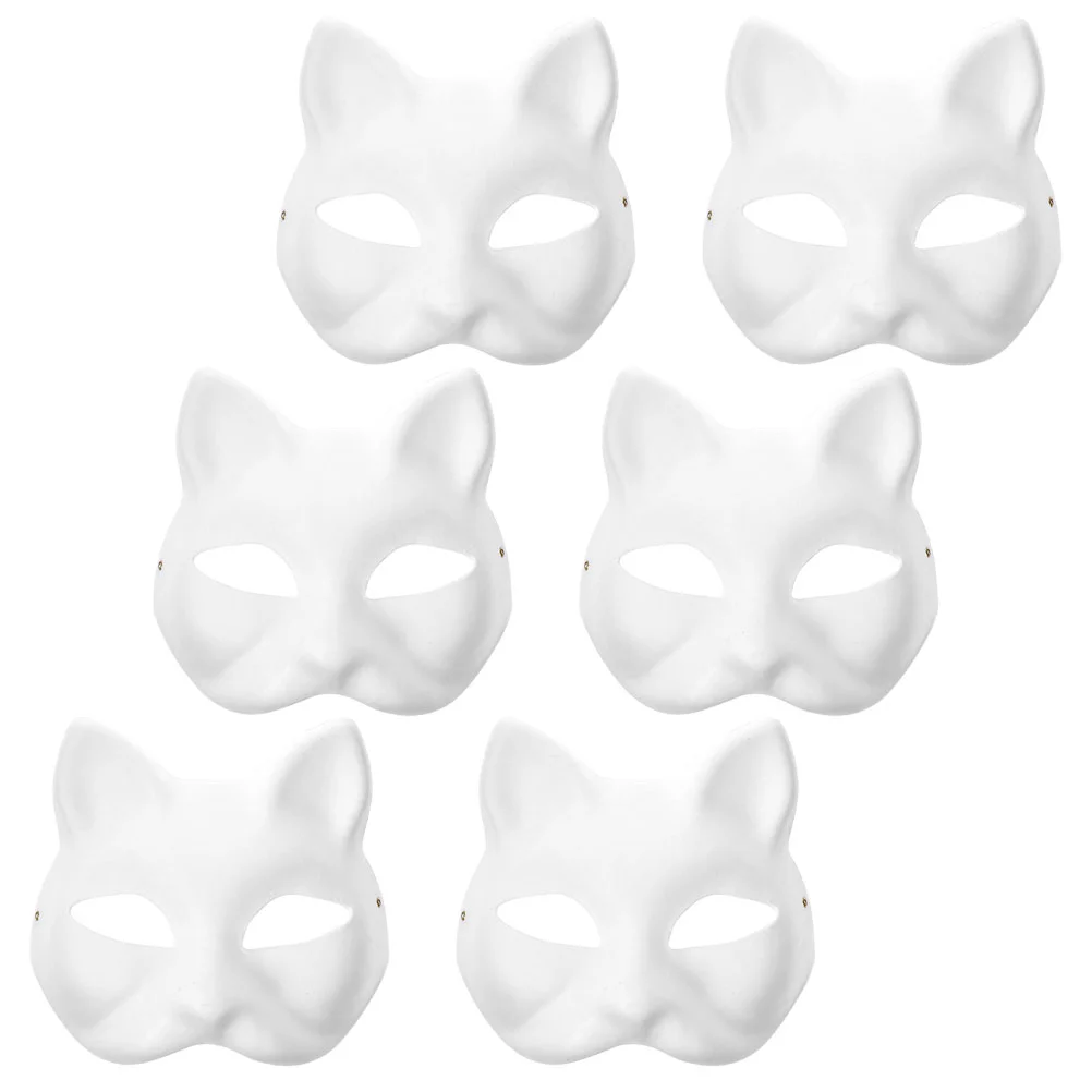 6 Pcs Cat Face Mask Masquerade White Halloween Painted Supplies Paper Masks Bulk Blank Women DIY
6 Pcs Cat Face Mask Masquerade White Halloween Painted Supplies Paper Masks Bulk Blank Women DIY