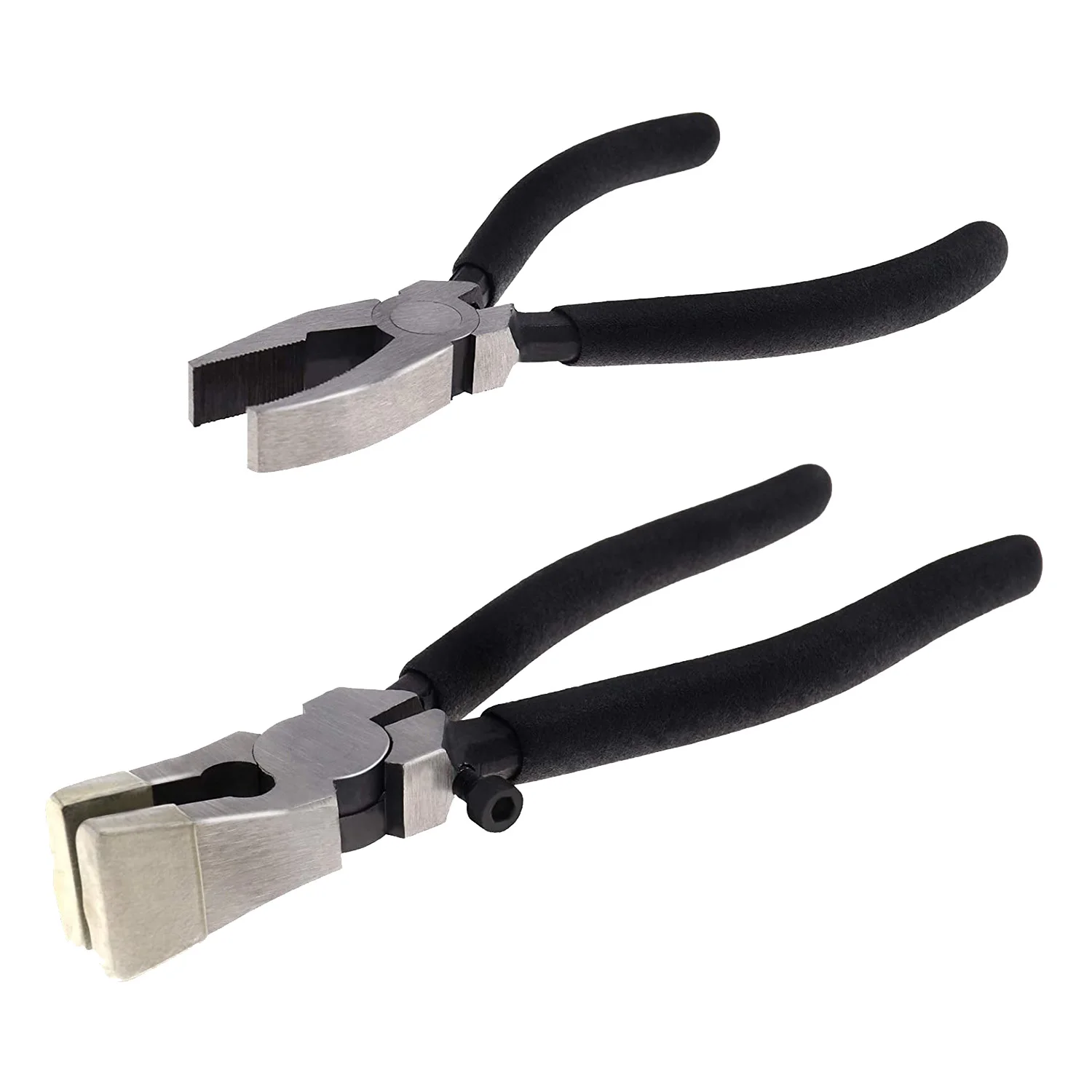 2 Pieces Glass Breaking Pliers with Rubber Tips for Stained Glass Mosaics Pending Running Plier Hand Tools Black 
2 Pieces Glass Breaking Pliers with Rubber Tips for Stained Glass Mosaics Pending Running Plier Hand Tools Black