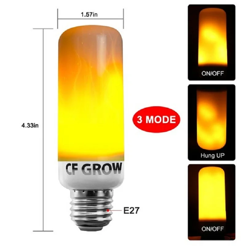

E26 E27 LED Flame Effect Fire Light Bulb SMD2835 Flickering Emulation 1&4 Modes LED Flame Lamp E14 1200K~1400K AC85V~265V