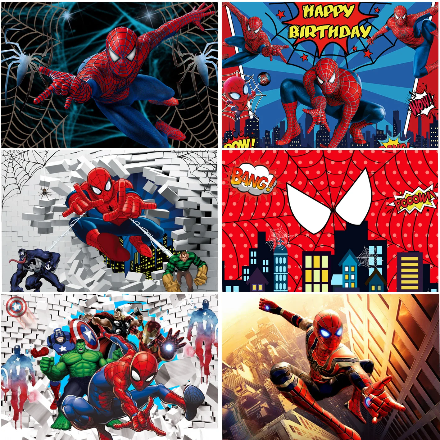 Disney Superhero Spiderman Backdrops Boys Happy Birthday Party Photograph Backgrounds Photo Banner Decoration Studio Props
Disney Superhero Spiderman Backdrops Boys Happy Birthday Party Photograph Backgrounds Photo Banner Decoration Studio Props