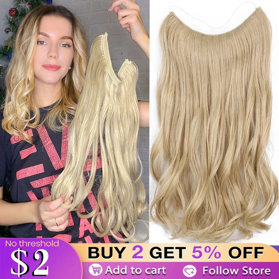 AISI HAIR Synthetic No Clip Halo Hair Extensions Natural One Piece False Hairpiece Fish Line Fake Hair Piece
AISI HAIR Synthetic No Clip Halo Hair Extensions Natural One Piece False Hairpiece Fish Line Fake Hair Piece