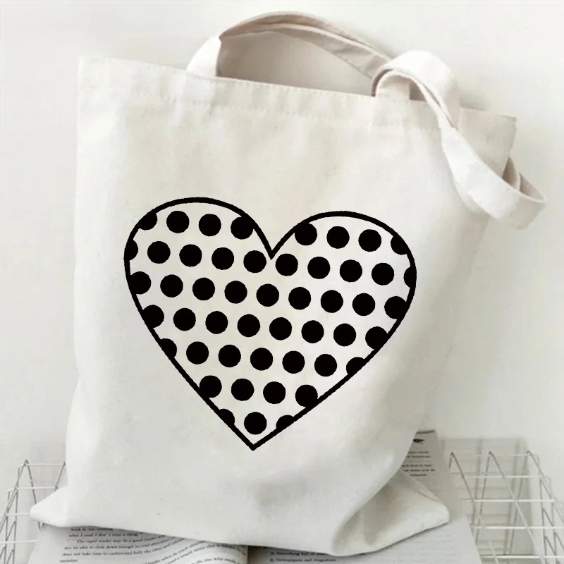 Customizable Canvas Bags spots Love Women Shopper Shoulder Bag Large Handbag Canvas Tote Bags Casual Lady reusable Shopping Bags
Customizable Canvas Bags spots Love Women Shopper Shoulder Bag Large Handbag Canvas Tote Bags Casual Lady reusable Shopping Bags